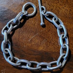 Chunky Sterling Silver (1.2 Ounces) Toggle Chain Bracelet